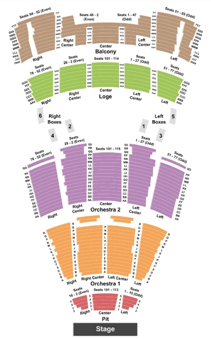 moran theater at jacksonville center for the performing arts seating chart